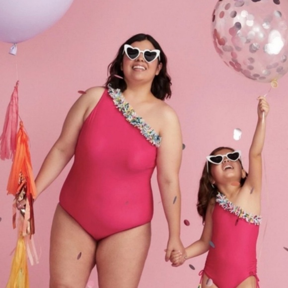 Summersalt Pink Confetti Sidestroke Swimsuit - Picture 2 of 4